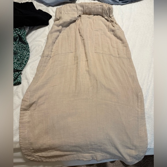 Free People Easy Weekend Gauze Maxi Skirt in Cream - Picture 3 of 5